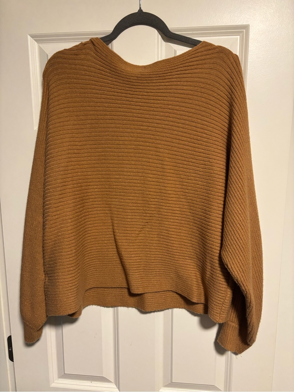 Open Edit Oversized Ribbed Knit Sweater - Camel - Picture 4 of 4
